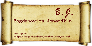 Bogdanovics Jonatán névjegykártya